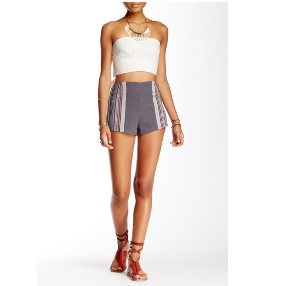 Free People High Rise Striped Newman Shorts